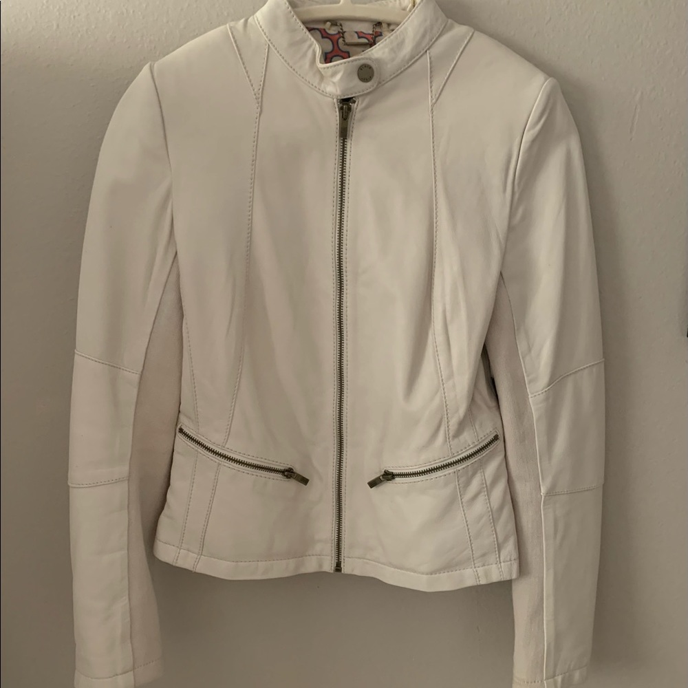 Cream Colored Leather Jacket